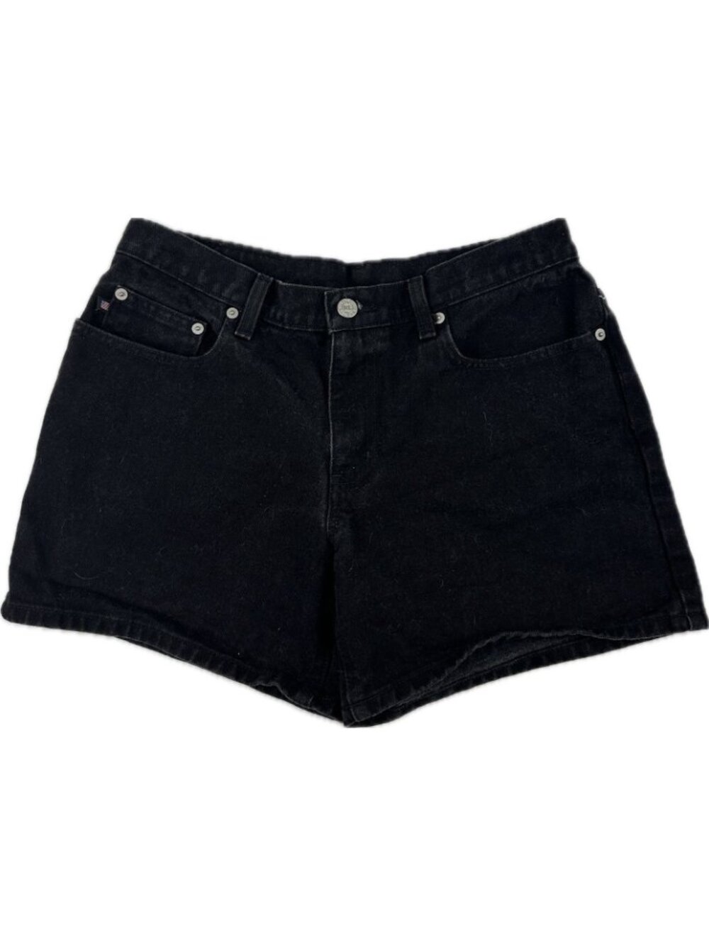 Vintage Y2K Polo Ralph Lauren Denim Shorts Women Size 6 S Black Saturday RL Flag - Picture 3 of 7